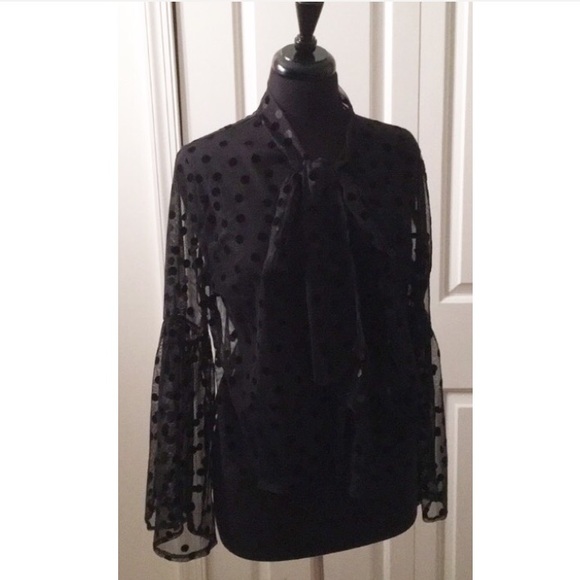 Tops - POLKA DOT BELL SLEEVE BUTTON DOWN NWOT XL